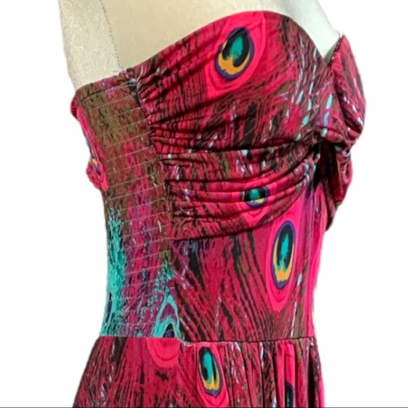 Sophia Multicoloured Strapless Maxi Dress Size M - Picture 6 of 9
